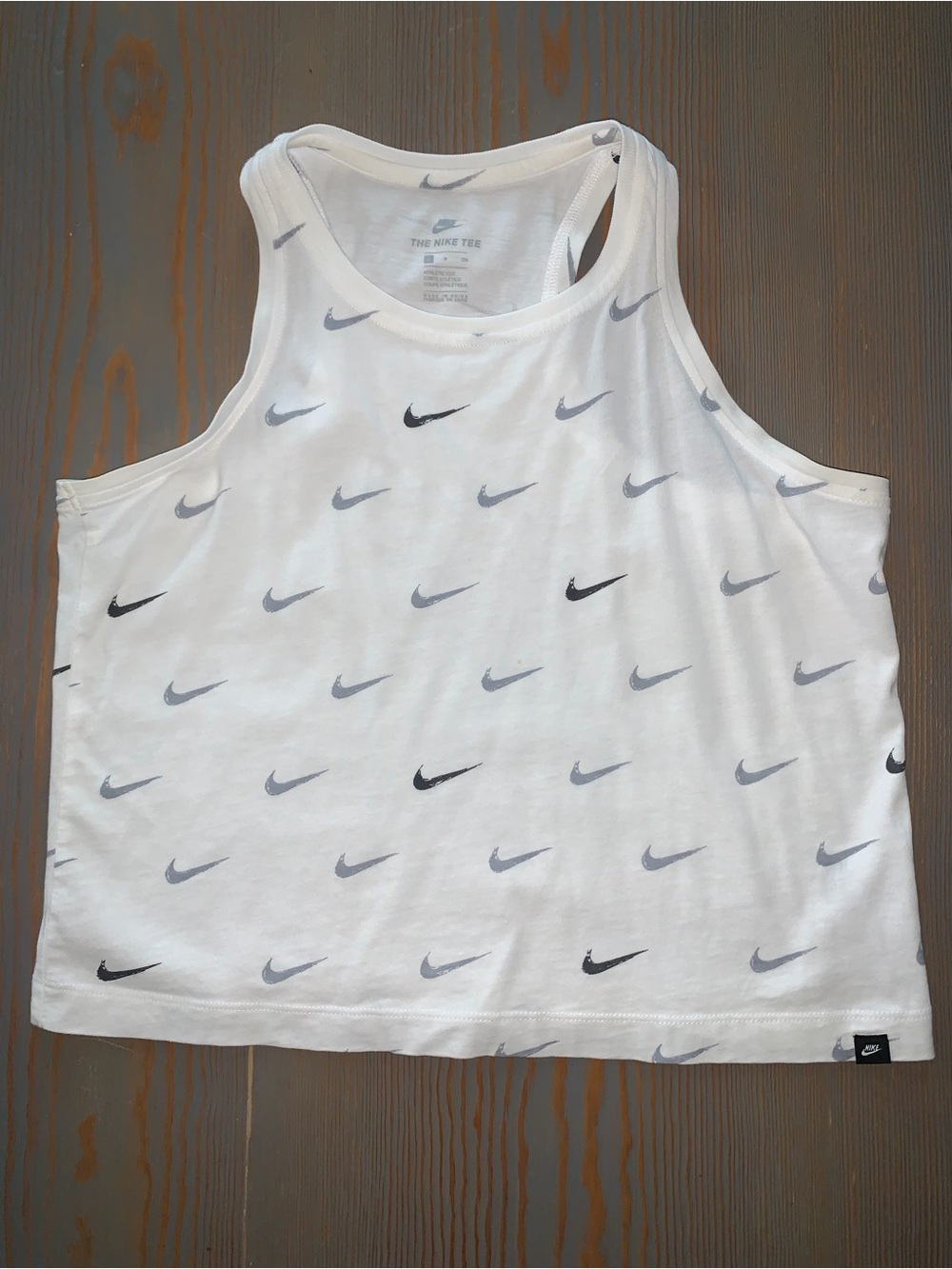 Women’s Nike Athletic Cut Crop Top White Swoosh as Tank